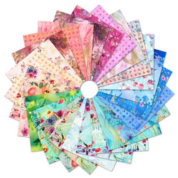 Robert Kaufman - Misty Garden Complete Collection Fat Quarter Bundle by Lara Skinner - 25 Fat Quarters