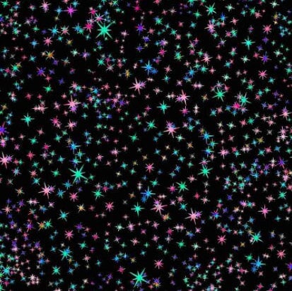 Midnight Tropical - Galaxy Mini Stars - Tkanina bawełniana