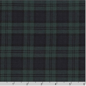57&quot; Width - Sevenberry Classic Plaid Twill - Hunter Yarn Dyed Twill Fabric