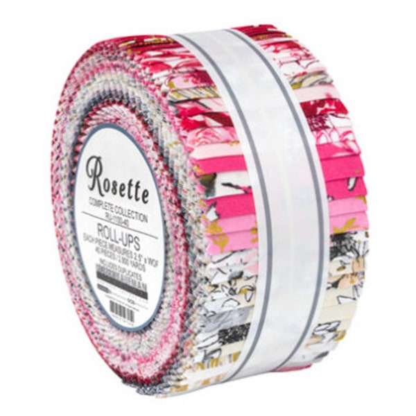 Robert Kaufman - Rosette Complete Collection Roll Up/Jelly Roll - 40, 2.5" of Precut Fabric Strips