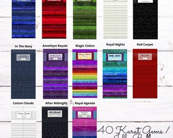 40 Karat Gems/Jelly Roll - 40, 2.5&quot; x 42&quot; Precut Fabric Strips