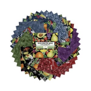 Fresh From the Grove 5 Karat Crystals/Charm Packs - 42, 5&quot; x 5&quot; Precut Fabric Squares