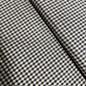 Crawford Gingham - Yarn Dyed 1/4 Inch Gingham Black and Natural/Off-White - Cotton Fabric