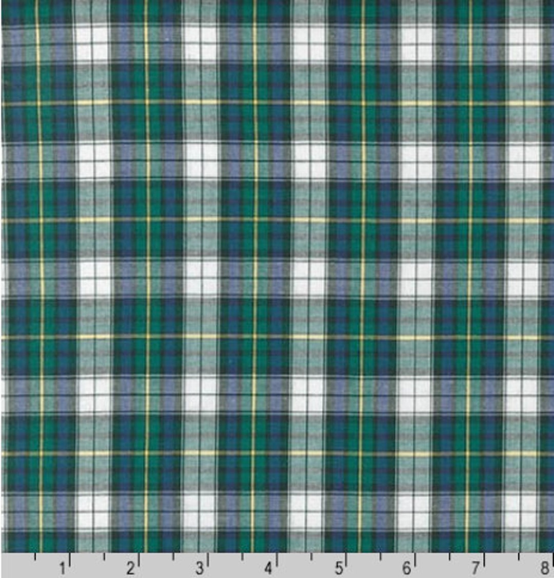 Robert Kaufman Sevenberry Classic Plaids Marthas Vineyard Plaid Kelly