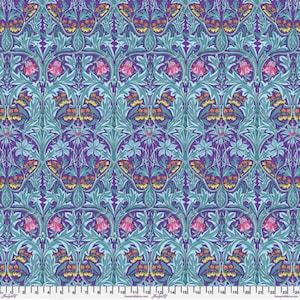 Kaffe and Morris & Co - Bluebell Purple Fabric - Cotton Fabric