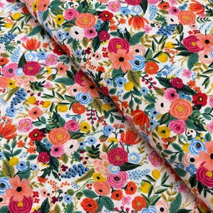 Rayon Fabric - Wildwood – Petite Garden Party Pink Rayon Fabric by Rifle Paper Co. | Cotton + Steel Drapey Floral Fabric