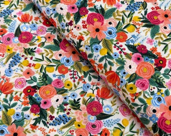 Floral Rayon Fabric: Rifle Paper Co. Wildwood Petite Garden Party Pink