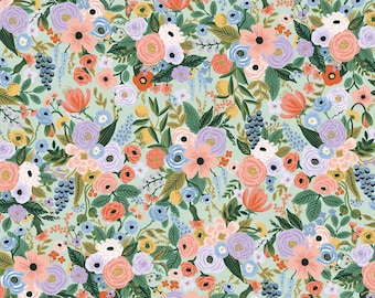 Mint Rayon Fabric: Rifle Paper Co. Garden Party Floral Print