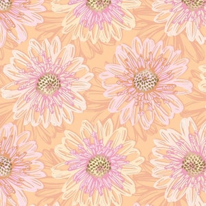 Rose Gold Metallic Cotton Fabric: Embossed Blooms