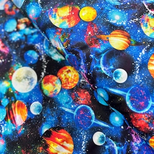 Math & Science - Funky Outer Space Fabric by Gail Cadden - Digital Print - Cotton Fabric