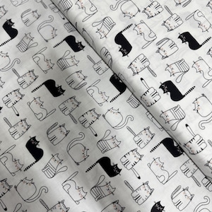Feline Good! - Cats Nap Time Fabric - Digital Print - Cotton Fabric