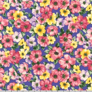 Woodside Blossom - Periwinkle Fabric by Robert Kaufman - Cotton Fabric