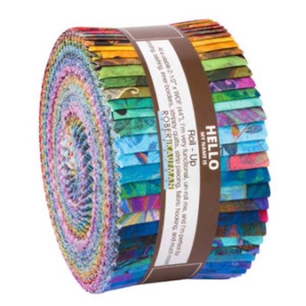 Robert Kaufman - Venice Complete Collection Roll Up/Jelly Roll - 40, tiras de tela precortadas de 2,5" x 42"