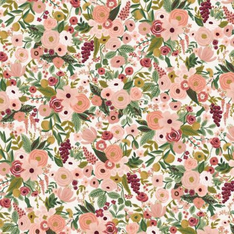 May include: A seamless pattern featuring a variety of pink, red, and green flowers on a white background. The floral design is intricate and detailed, with a variety of different flower shapes and sizes.