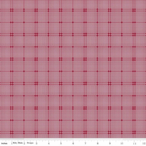 Penny Rose - Rustic Romance - Plaid Red Fabric by Gerri Robinson - Cotton Fabric