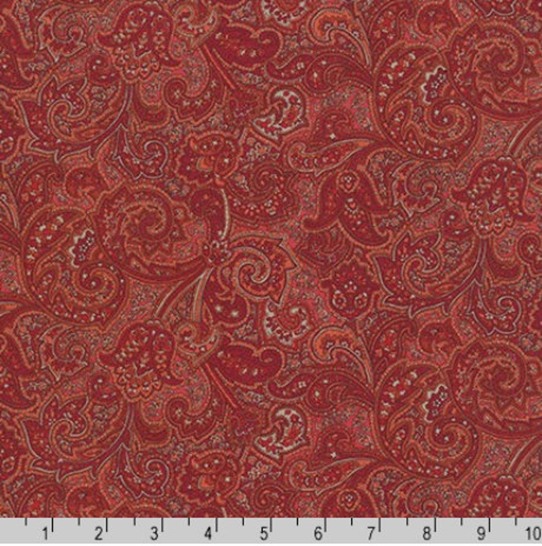 Robert Kaufman Cotton Paisley Prints Rust Fabric by Etsy