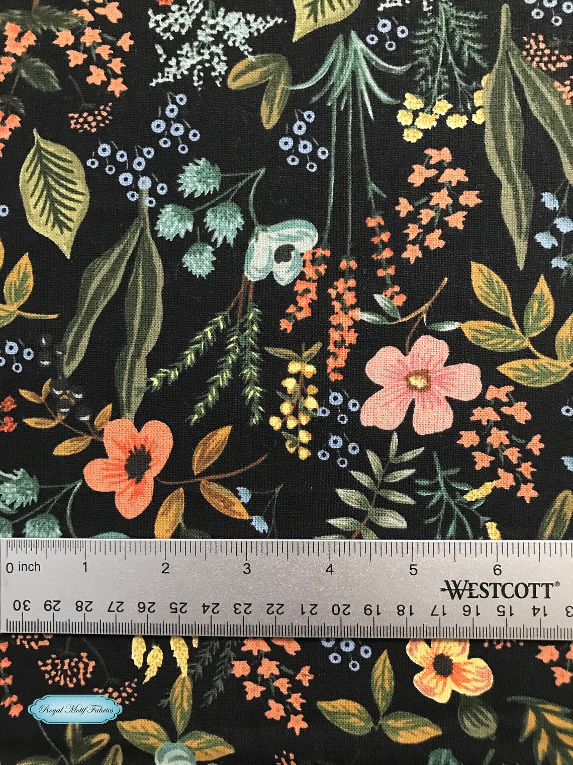 Canvas Fabric Cotton Steel Amalfi Herb Garden Etsy