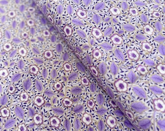 Purple Floral Metallic Cotton Fabric - Chong-a Hwang Design
