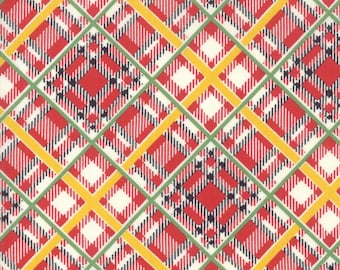 Moda Fabrics - Bubble Pop - Reproduction Bias Plaid Red Fabric by American Jane - Cotton Fabric