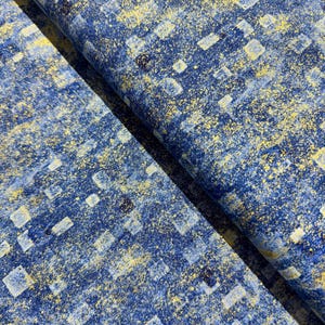 Gustav Klimt - Blue Gold Metallic - Cotton Fabric