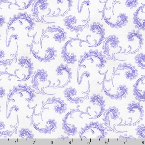 Robert Kaufman - Flowerhouse - Elizabeth - Scrolls Purple Fabric by Debbie Beaves - Cotton Fabric