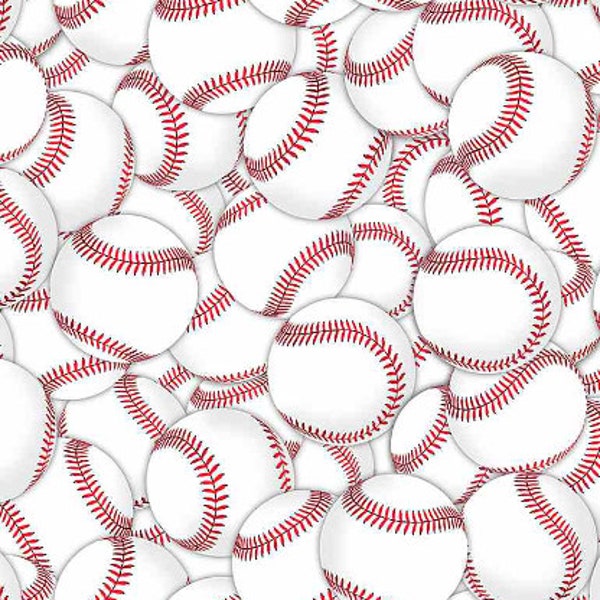 Timeless Treasures - Cheer Squad - Packed Baseballs Fabric by Gail Cadden - Cotton Fabric