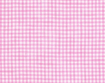 Limerick Linnegarn Färgat - 3 mm Liten Ginghamrutig Rosa - 100 % Linne - 147 cm Bredd