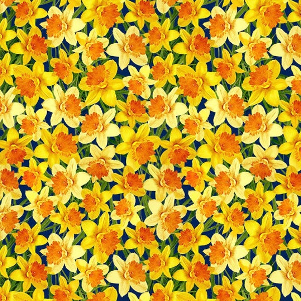 Timeless Treasures - Wild Flower - Daffodil Dance - Digital Print - Cotton Fabric