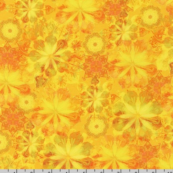 Robert Kaufman - Venice - Florals Yellow Fabric by Christiane Marques - Cotton Fabric