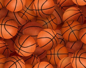 Elizabeth's Studio - Sports Collection - Basketballs - Cotton Fabric