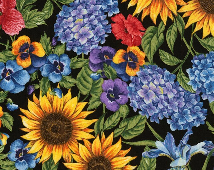 Timeless Treasures - Garden Journal - Packed Mixed Floral - Cotton ...
