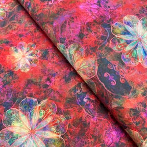 Venice – Florals Red Fabric by Christiane Marques for Robert Kaufman | Red Floral Cotton Fabric