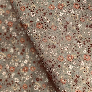 Cotton Lawn - Sevenberry Petite Garden Lawn Tan Fabric - Cotton Lawn Fabric