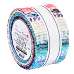 Artisan Batiks Watercolor Blossoms Roll Up/Jelly Roll - 40, 2.5&quot; x 42&quot; Precut Fabric Strips