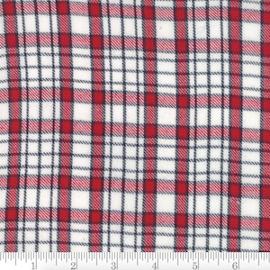 Oxford Wovens - Plaid Denim Red Fabric by Sweetwater - Woven Cotton Fabric