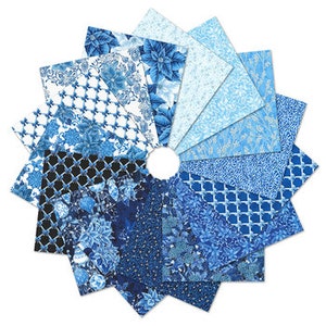 Holiday Flourish - Festive Finery - Blue Colorstory Ten Squares/Layer Cake - 42, 10&quot; x 10&quot; Precut Fabric Squares
