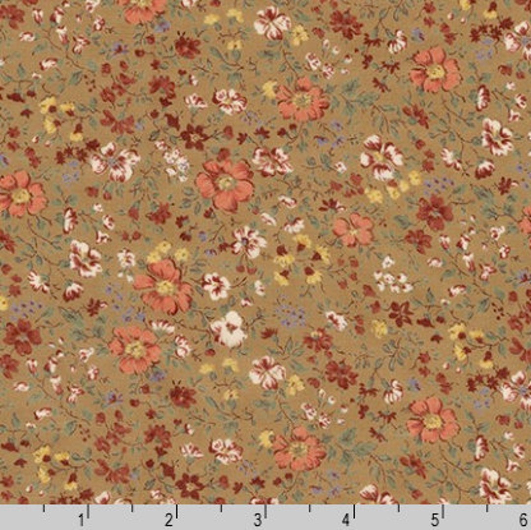 Robert Kaufman Cotton Lawn Sevenberry Petite Garden Lawn Tan Fabric