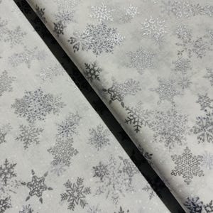 Whispering Woods Snow/Silver Metallic - Cotton Fabric