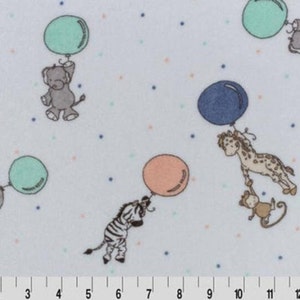 SMD Two By Two Cuddle Fabrics - Balloon Animals Opal - Cuddle Prints Fabric