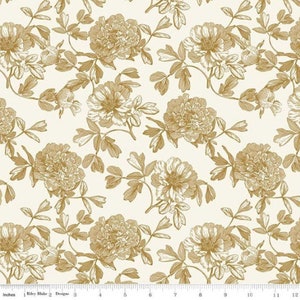 In Bloom - Tonal Cream with Sparkle - Sparkle - Cotton Fabric