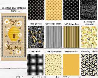 Hemma är där min honung är - Bomullstyger av Gail Cadden - Yardage och panel