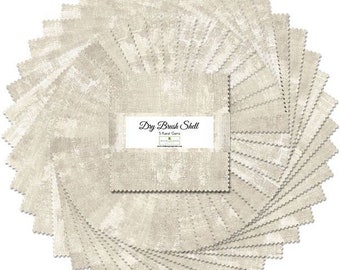 Wilmington Prints - Dry Brush Shell 5 Karat Gems/Charm Pack - 42, 5" x 5" Precut Fabric Squares
