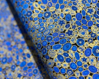 Gustav Klimt - Sapphire Gold Metallic - Cotton Fabric