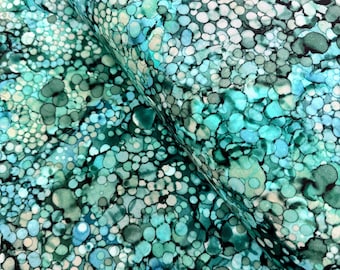 108" Wide Teal Quilt Backing Fabric: Tranquility Digital Print Cotton