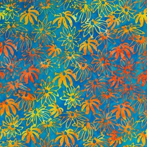 Artisan Batiks - Summer Zest - Floral Sunkissed Batik Stoff - Baumwollstoff