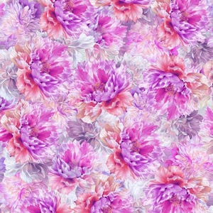Wildflowers - Packed Floral Blooms - Digital Print - Cotton Fabric