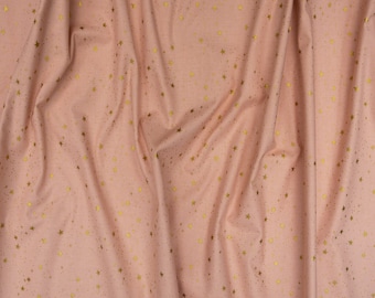 Stars Blush Metallic Cotton Fabric - Rifle Paper Co. Primavera