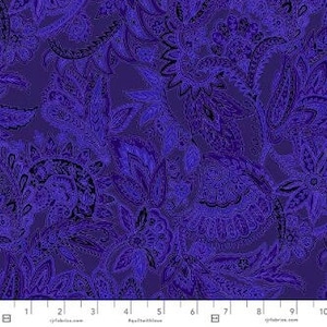 Maison - Paisley Purple Fabric by Jinny Beyer - Cotton Fabric
