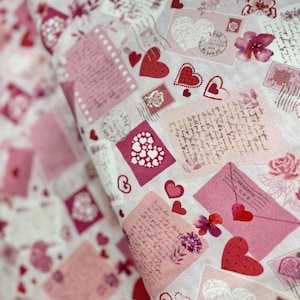 ¡Un gnomo como tú! - Tela con letras de amor para San Valentín de Gail Cadden - Tela de algodón