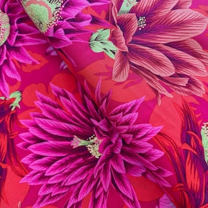 Kaffe Fassett Collective Classics - Cactus Flower Red Fabric by Philip Jacobs - Cotton Fabric